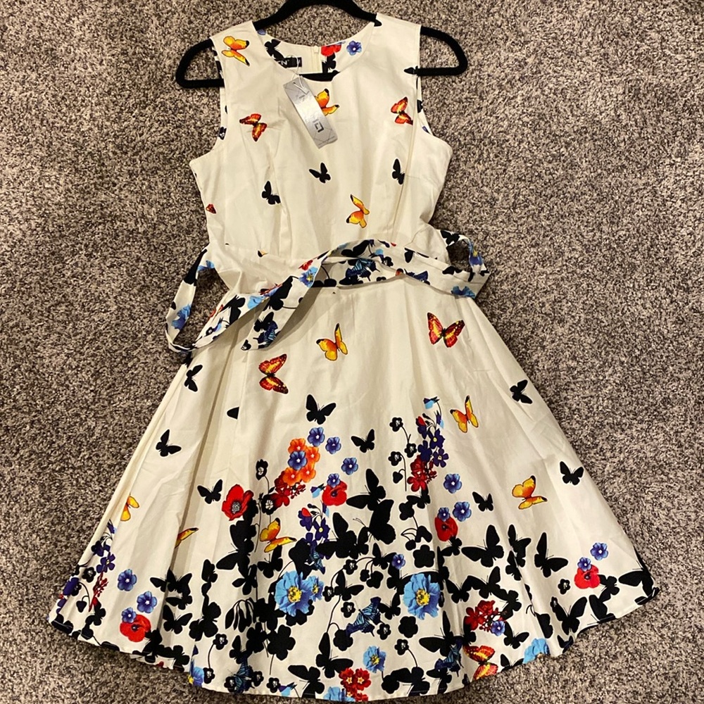 Floral butterfly 1950’s swing style dress, NWT